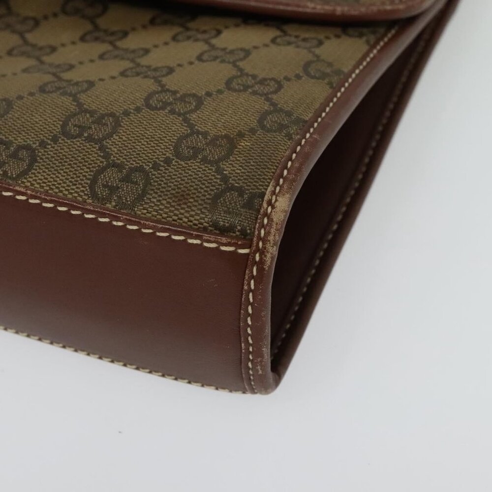 Authentic GUCCI GG Canvas Shoulder Bag Brown Gold 004 49 0195 - Picture 15 of 16